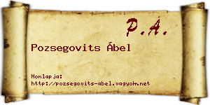 Pozsegovits Ábel névjegykártya